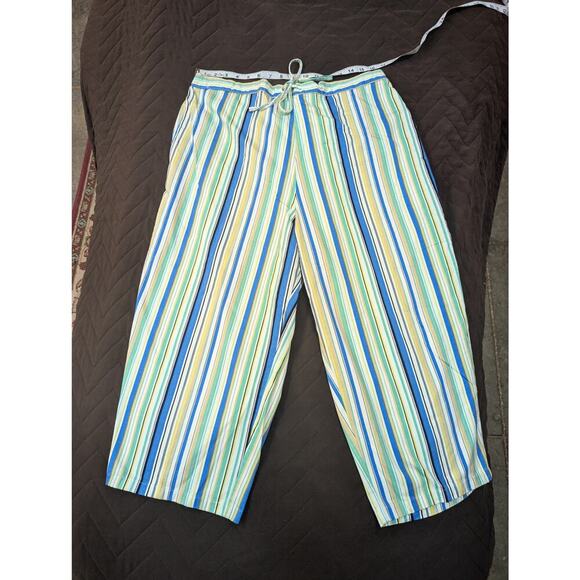 Bobbie Brooks Pants - Women's cotton drawstring with elastic waist vertical striped pants size 20/2XL